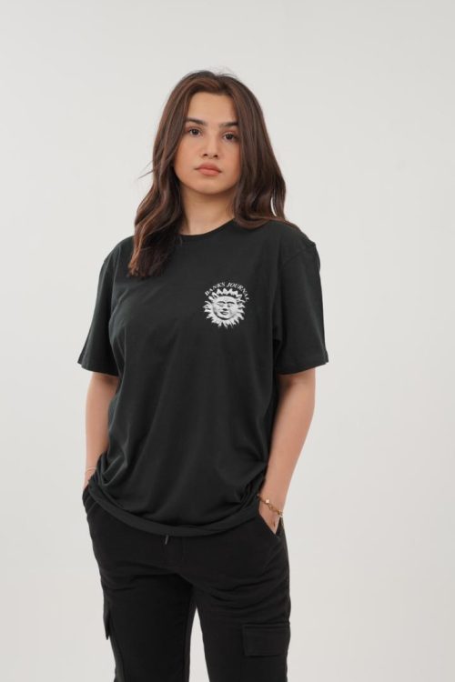 Black Branded Plain T-Shirt