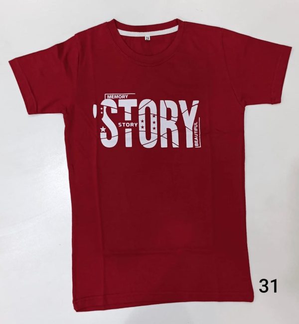 Children Half-Sleeve Dark Red T-Shirt