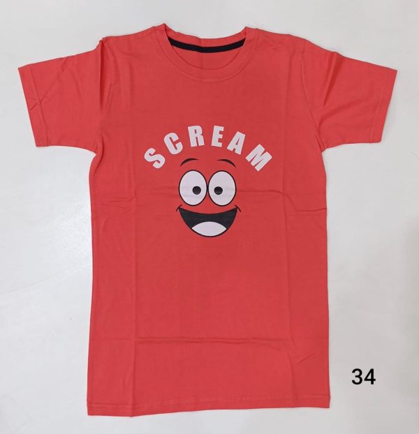 Children Light Red Printed T-Shirt