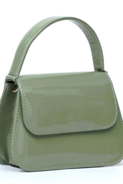 Greenish Small Handle Ladies Bag