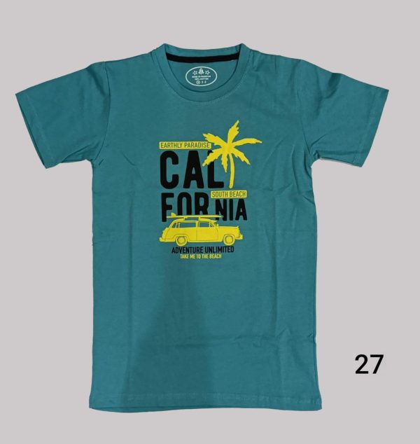 Children Half Sleeve T-Shirt Sea Blue