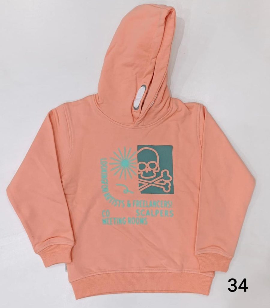 Children Hoodies Peach Color Children Hoodies Peach Color